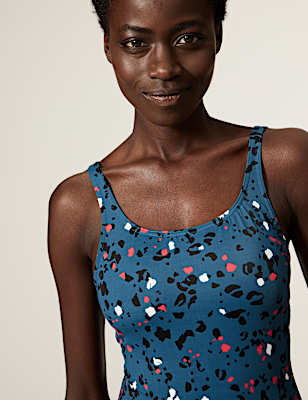 Animal Print Padded Scoop Neck Swimsuit