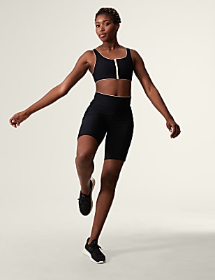 Zip Up Scoop Neck Bikini Top