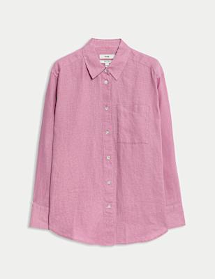 Pure Linen Oversized Girlfriend Style Shirt