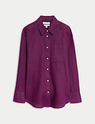 Pure Linen Oversized Girlfriend Style Shirt