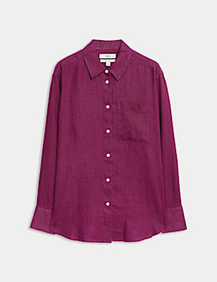 Pure Linen Oversized Girlfriend Style Shirt