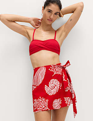 Pure Cotton Printed Wrap Mini Beach Skirt