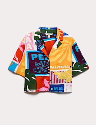 Pure Cotton Printed Short Sleeve Beach Shirt