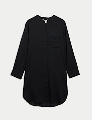 Pure Cotton Round Neck Longline Beach Shirt