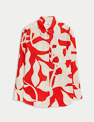 Pure Linen Striped Oversized Shirt