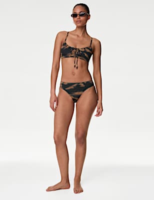 Printed High Leg Bikini Bottoms