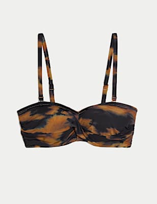 Printed Padded Bandeau Bikini Top