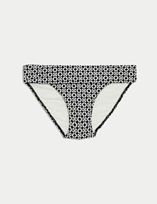 Printed Roll Top Bikini Bottoms