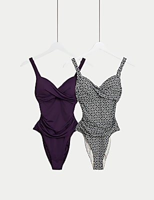 2pk 360 Tummy Control Plunge Swimsuits