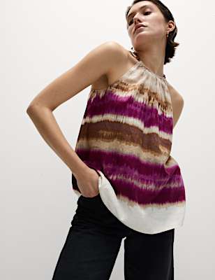 Linen Rich Halter Neck Top