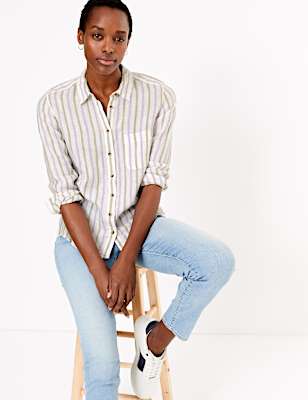 Pure Linen Striped Shirt