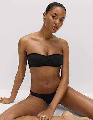 Padded Twist Front Bandeau Bikini Top