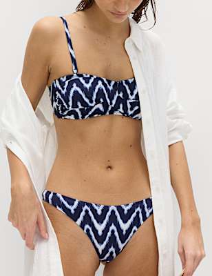 Printed High Leg Bikini Bottoms