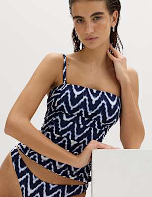 Tummy Control Printed Ruched Tankini