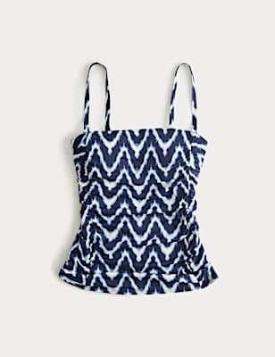 Tummy Control Printed Ruched Tankini