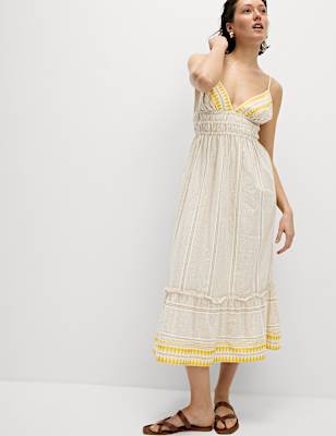 Cotton Rich Strappy Midaxi Beach Dress