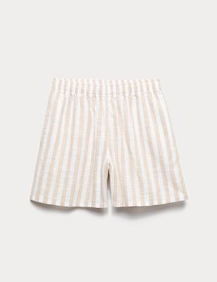 Pure Cotton Striped Beach Shorts
