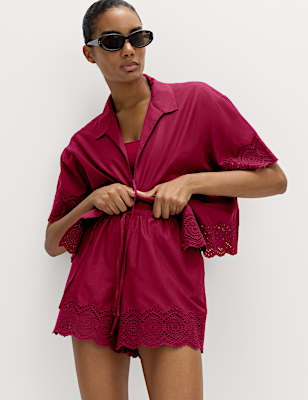 Pure Cotton Cutwork Beach Shorts