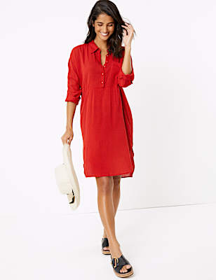 Cotton Rich Shirt Beach Dress