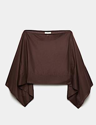 Pure Cotton Sheer Cape Top