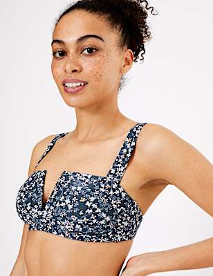 Ditsy Floral V Wire Bikini Top