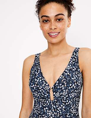 Ditsy Floral Plunge Swimsuit