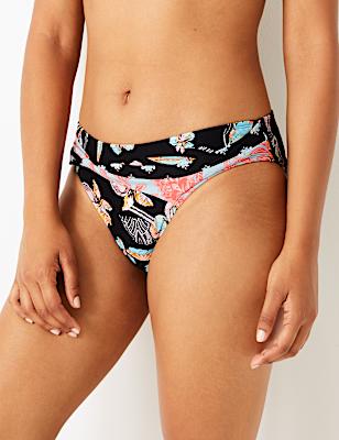 Printed Front Twist Hipster Bikini Bottoms