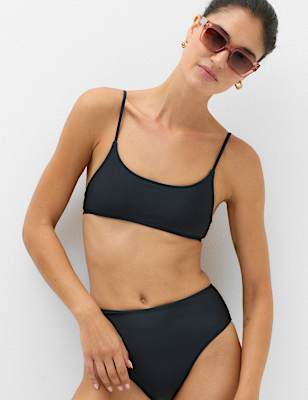 Scoop Neck Cropped Bikini Top
