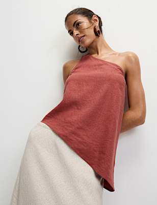 Linen Rich One Shoulder Top