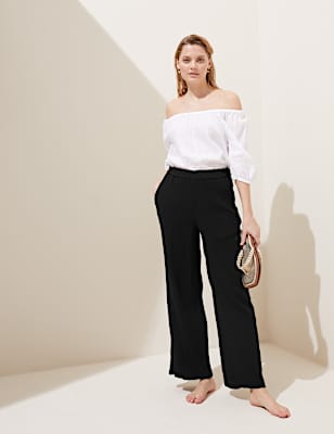 Pure Cotton Wide Leg Trousers