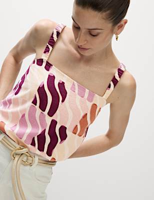 Linen Rich Printed Cami Top