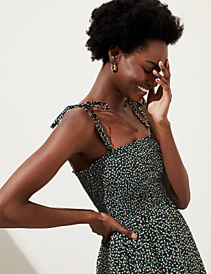 Pure Cotton Printed Midi Beach Dress