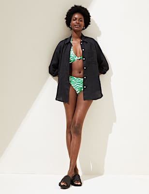 Animal Print High Leg Bikini Bottoms