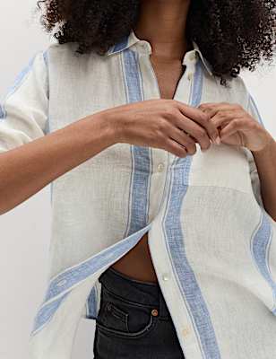 Pure Linen Striped Shirt