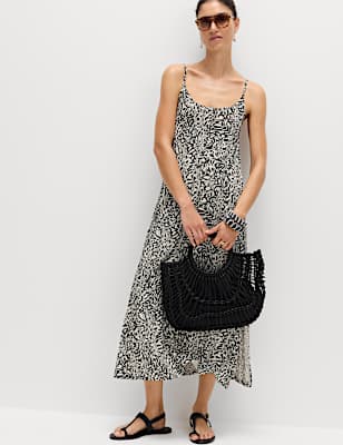 Printed Jersey Midaxi Beach Dress