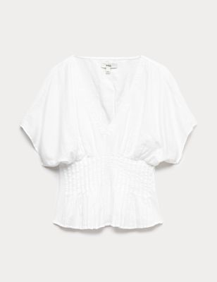 Linen Rich Waisted Top