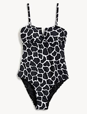 Tummy Control Printed V-Neck Swimsuit