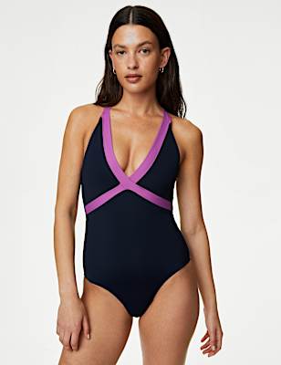 Monochrome Padded Plunge Swimsuit