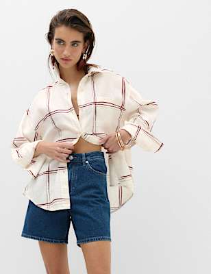 Pure Linen Checked Shirt