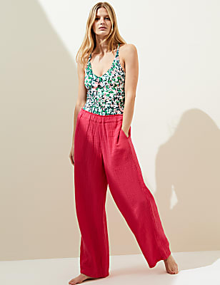 Printed Tie Detail Plunge V-Neck Swimsuit