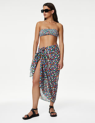 Printed Padded Bandeau Bikini Top