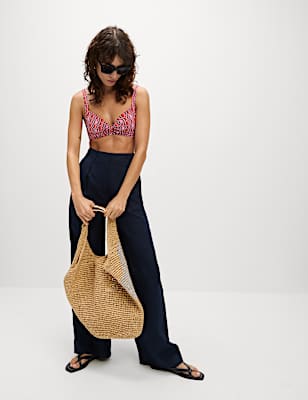 Printed Padded Plunge Bikini Top