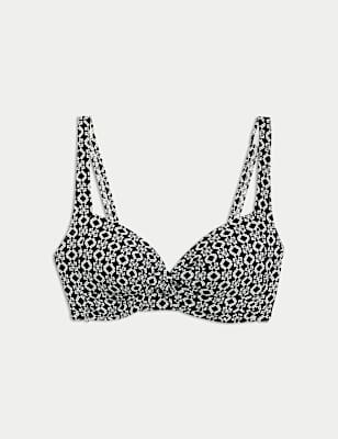 Printed Padded Plunge Bikini Top