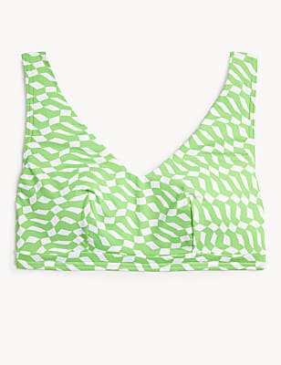 Printed Plunge Bikini Top