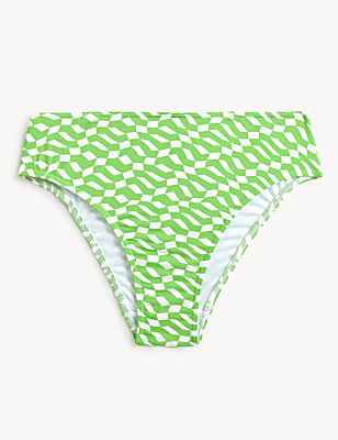 Printed High Waisted Bikini Bottoms