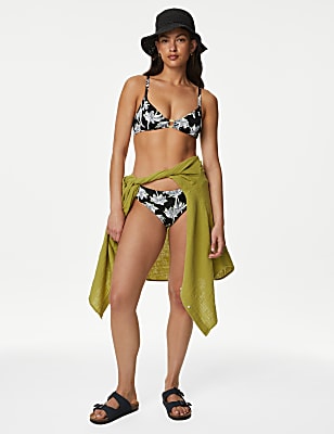 Printed Padded Plunge Bikini Top