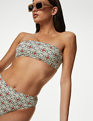 Printed Padded Square Neck Bikini Top