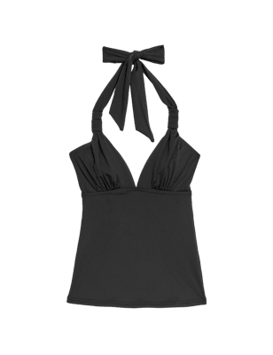 Tummy Control Plunge Halterneck Tankini Top