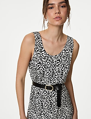 Jersey Printed Knee Length Slip Dress