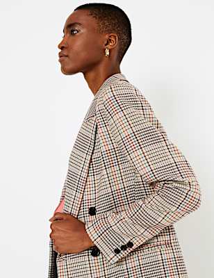 Checked Double Breasted Blazer